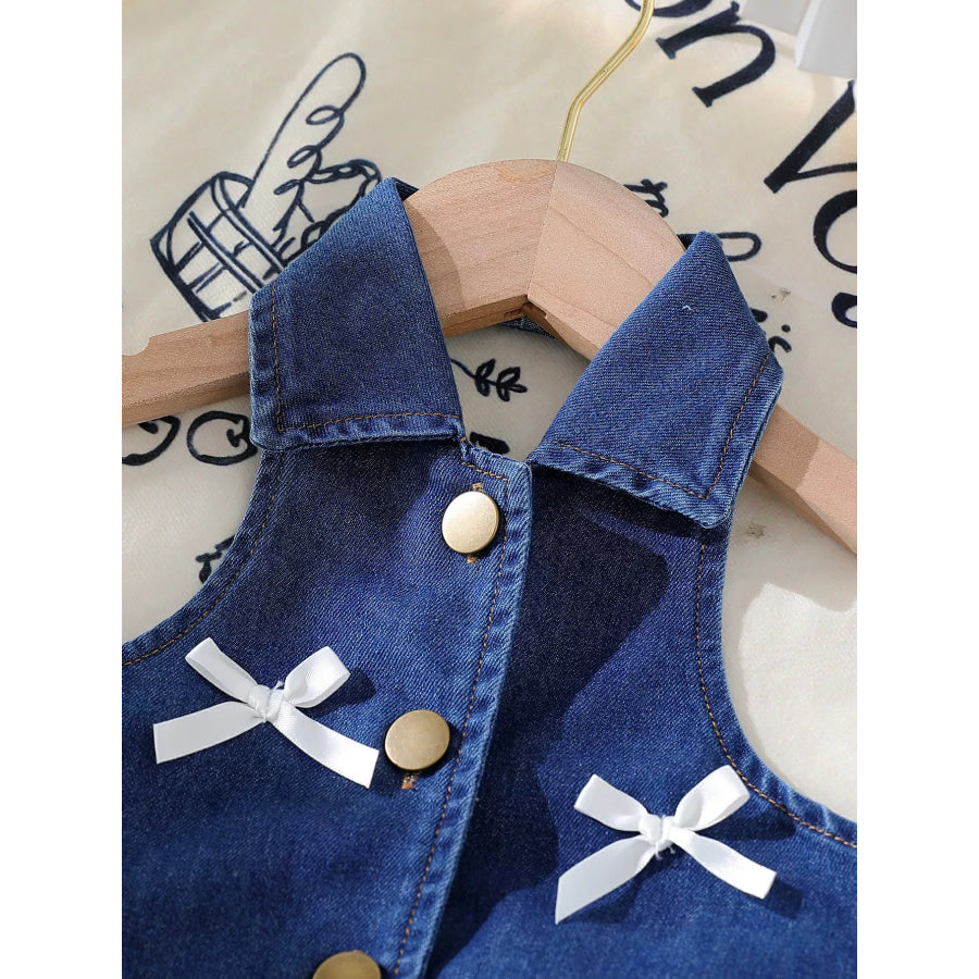 Children’s Button UP Vest and Skirt Denim Set Apparel and Accessories