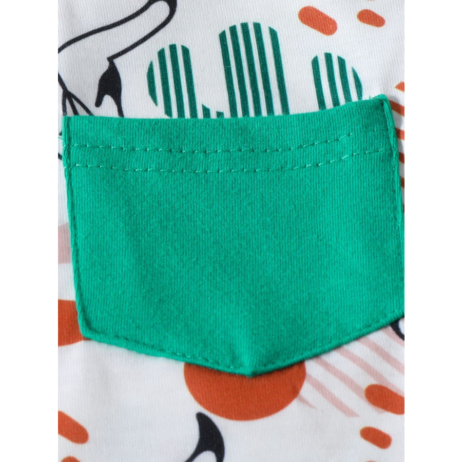 Children’s Cactus Cowboy Print Pocket Tee & Shorts Set Apparel and Accessories