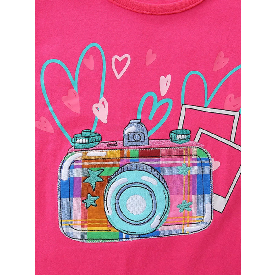 Children’s Camera Embroidered Top and Shorts Set Apparel and Accessories
