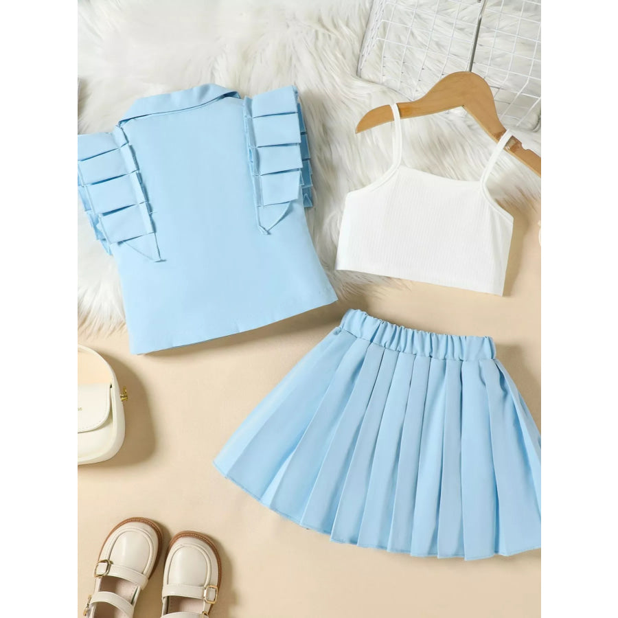 Children’s Cami & Button Detail Top & Skirt Set Apparel and Accessories