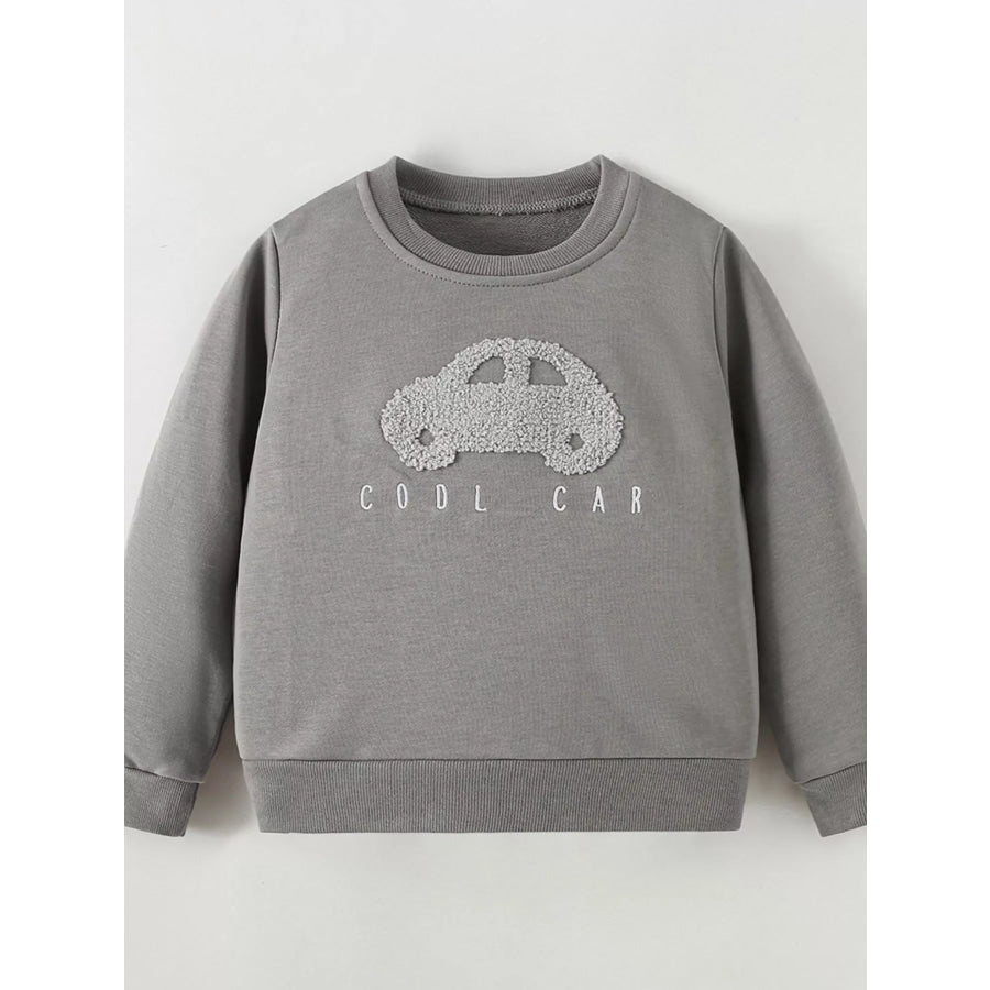 Children’s Car Applique Crew Neck Sweatshirt Apparel and Accessories