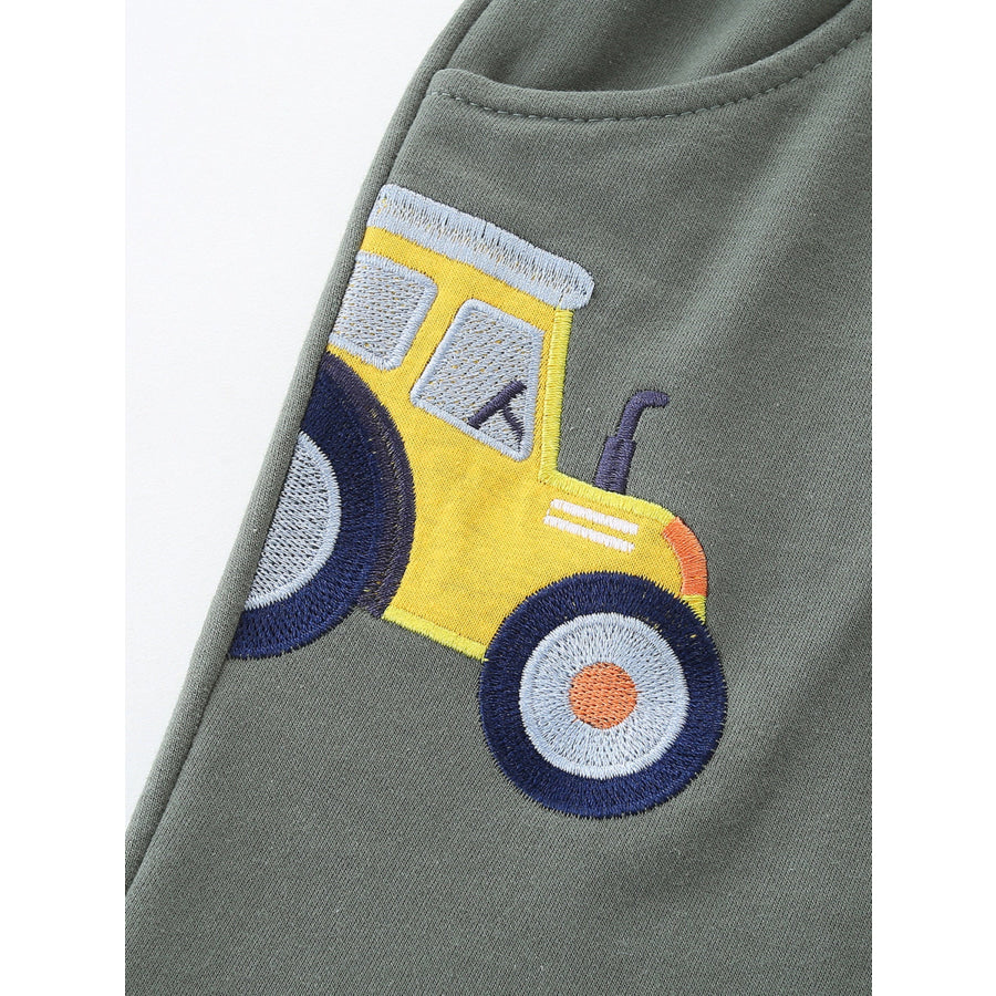 Children’s Car Embroidered Drawstring Shorts Apparel and Accessories