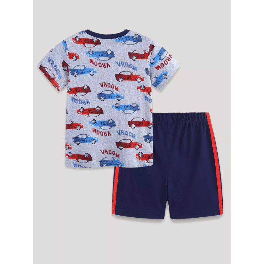 Children’s Car Print Tee and Shorts Set Apparel and Accessories