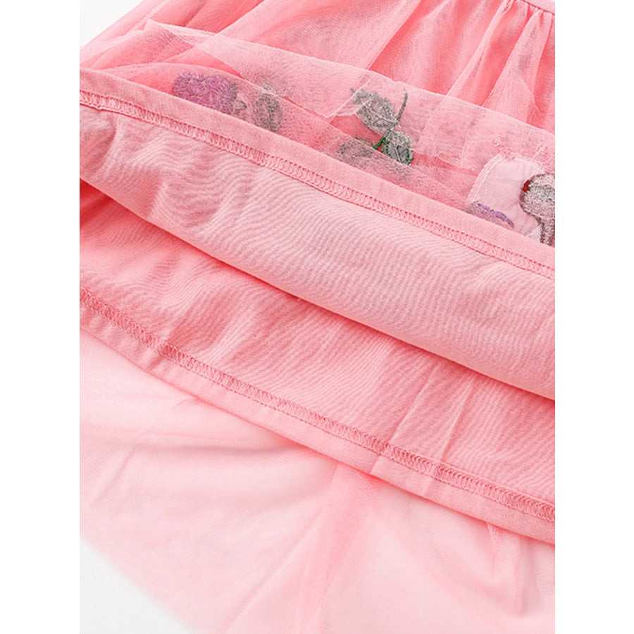 Children’s Cartoon Animal Embroidered Tulle Dress Apparel and Accessories