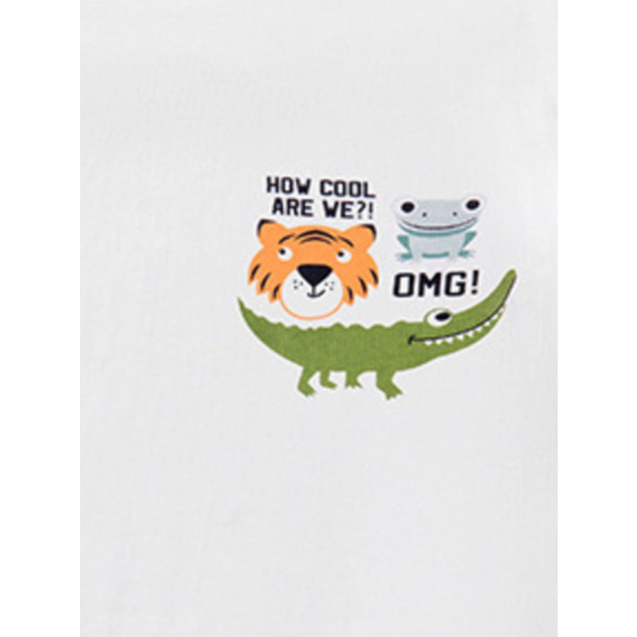 Children’s Cartoon Animal Graphic Short Sleeve Tee Apparel and Accessories