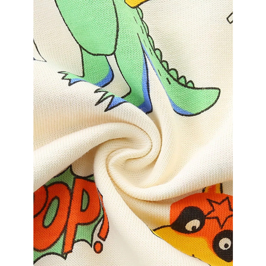Children’s Cartoon Animal Print Tee and Shorts Set Apparel and Accessories