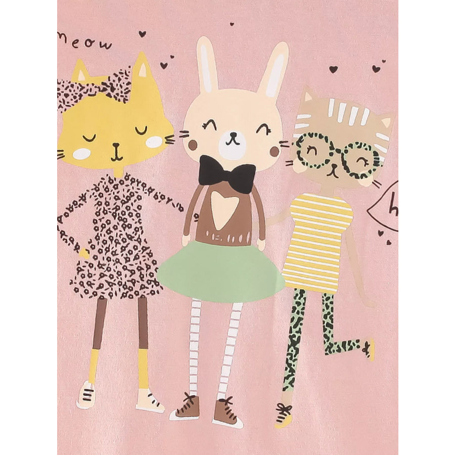 Children’s Cartoon Animal Short Sleeve T-Shirt Apparel and Accessories