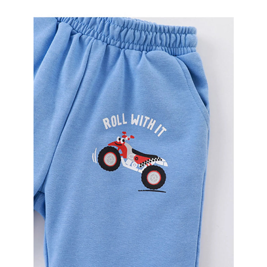 Children’s Cartoon ATV Print Tee and Shorts Set Apparel and Accessories