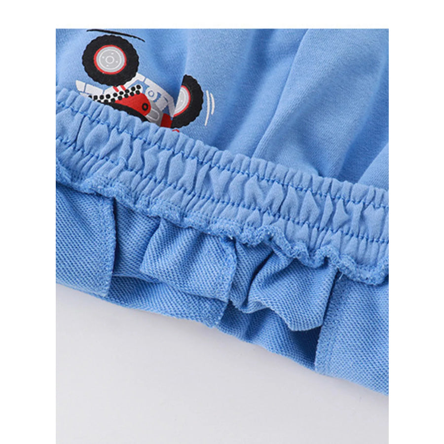 Children’s Cartoon ATV Print Tee and Shorts Set Apparel and Accessories