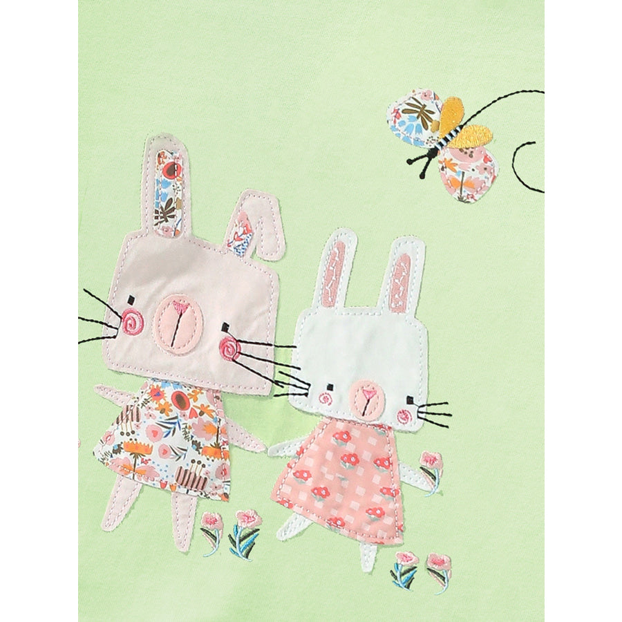 Children’s Cartoon Bunny Short Sleeve Tee Apparel and Accessories