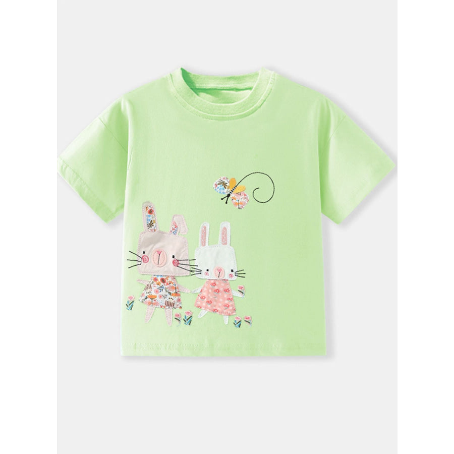 Children’s Cartoon Bunny Short Sleeve Tee Apparel and Accessories