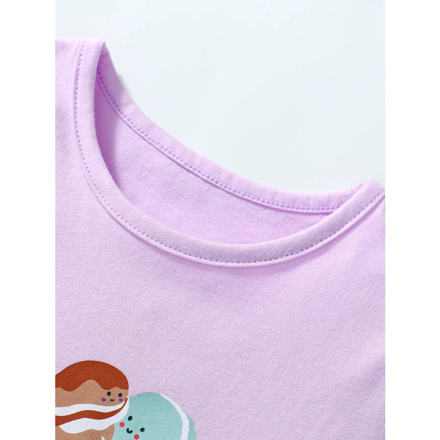 Children’s Cartoon Dessert Short Sleeve T-Shirt Apparel and Accessories