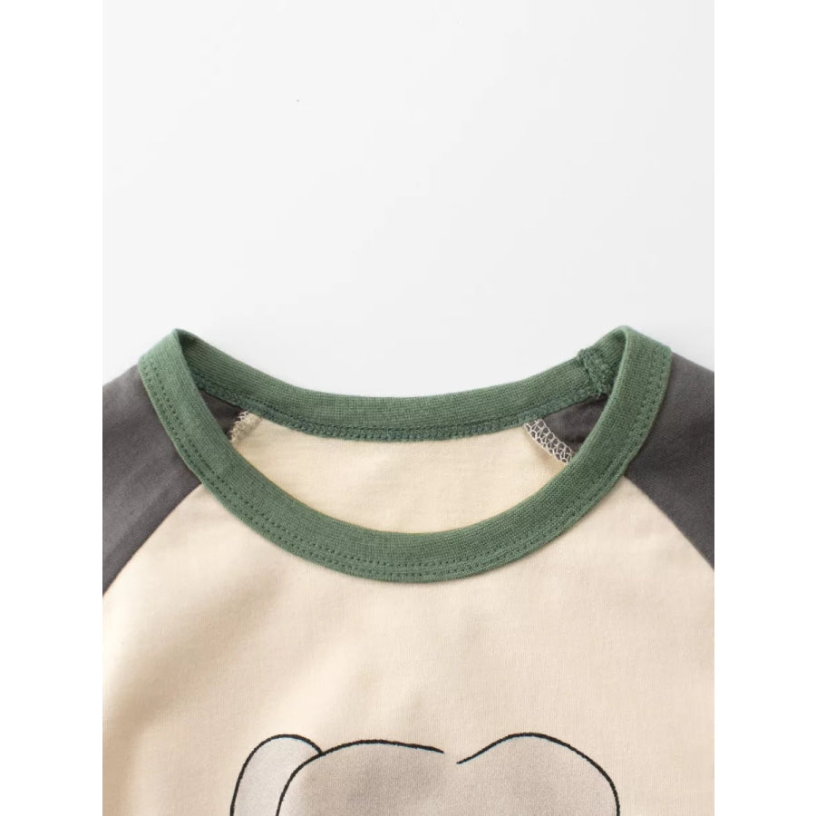 Children’s Cartoon Elephant Round Neck T-Shirt Apparel and Accessories