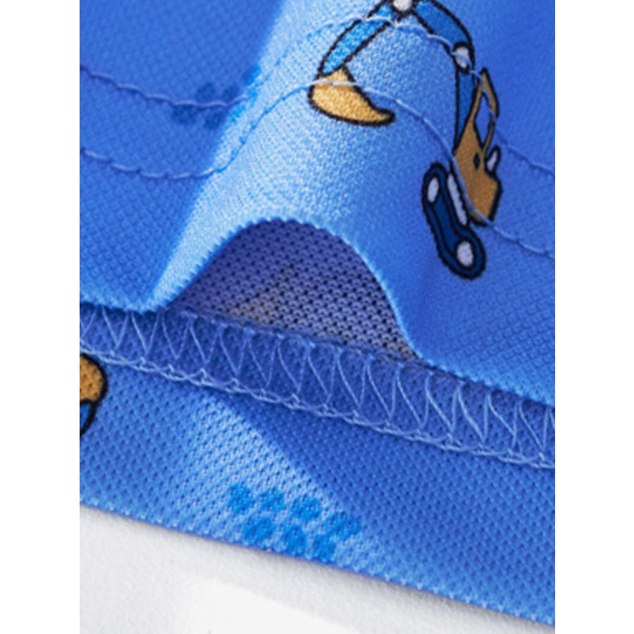 Children’s Cartoon Excavator Print Short Sleeve Polo T-Shirt Apparel and Accessories
