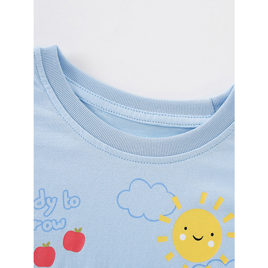 Children’s Cartoon Farm Print Short Sleeve T-Shirt Apparel and Accessories