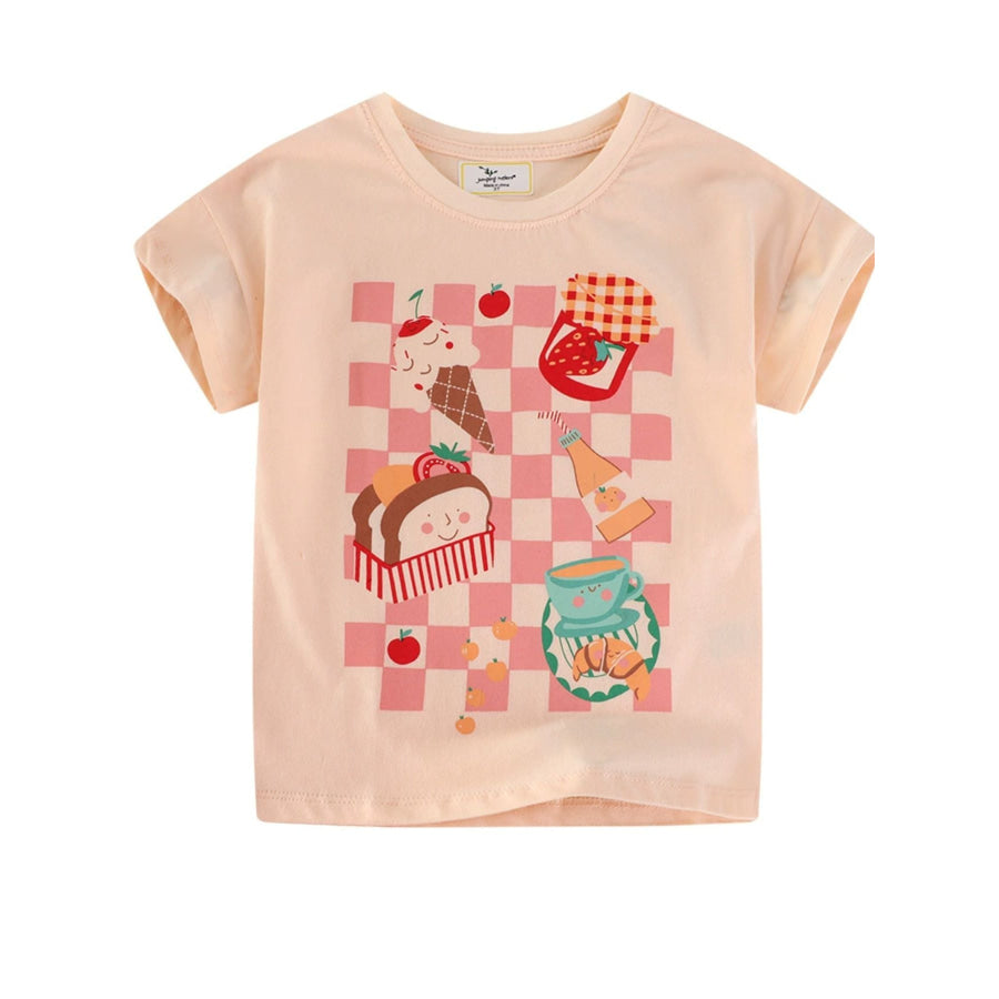 Children’s Cartoon Food Short Sleeve T-Shirt Apparel and Accessories