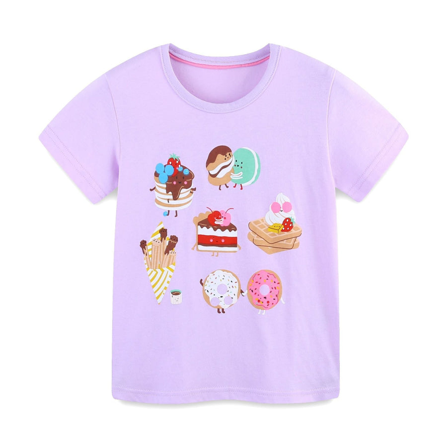 Children’s Cartoon Fruit Print Short Sleeve T-Shirt Apparel and Accessories