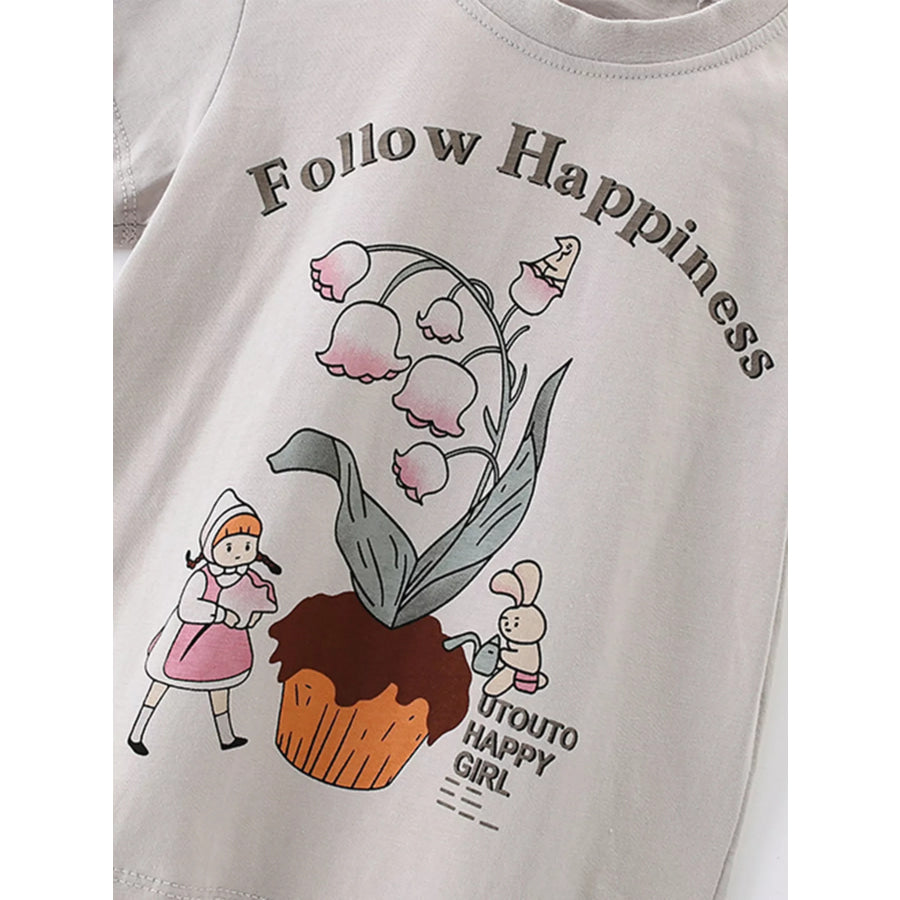 Children’s Cartoon Graphic Short Sleeve T-Shirt Apparel and Accessories