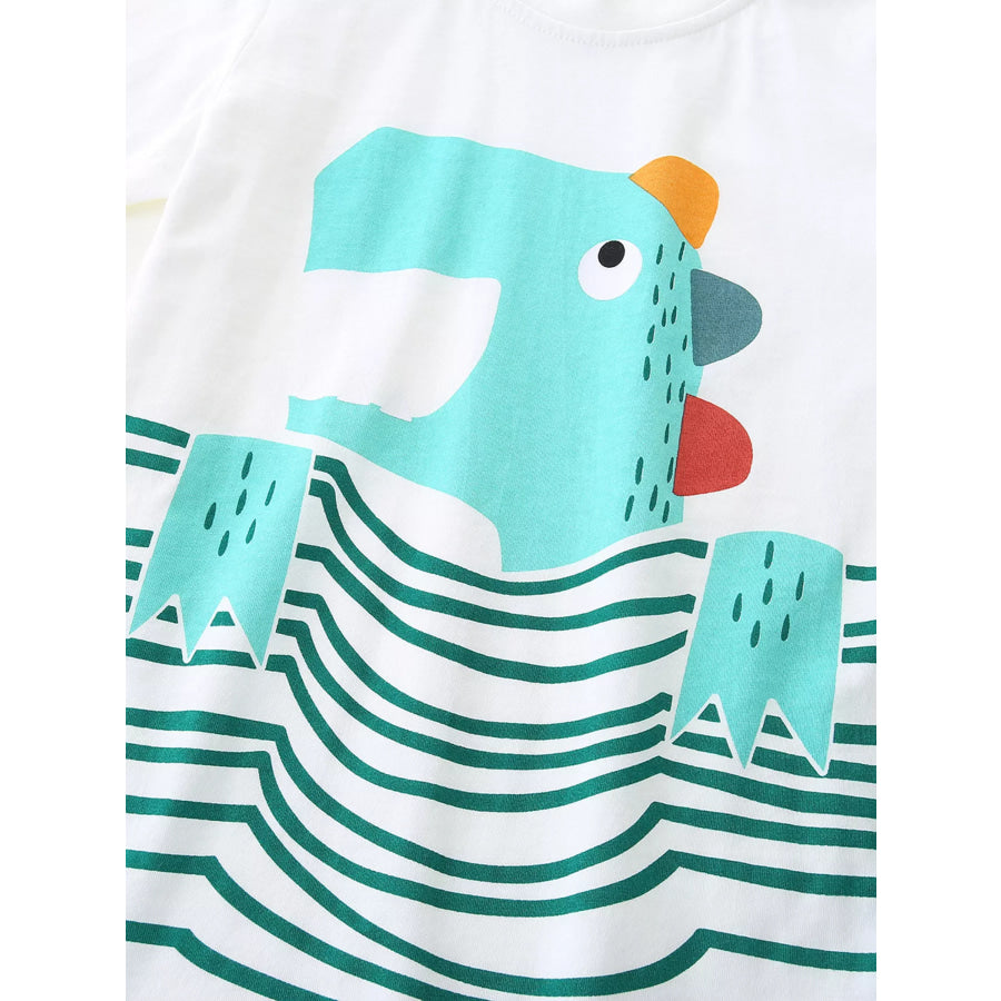 Children’s Cartoon Graphic Short Sleeve T-Shirt Apparel and Accessories