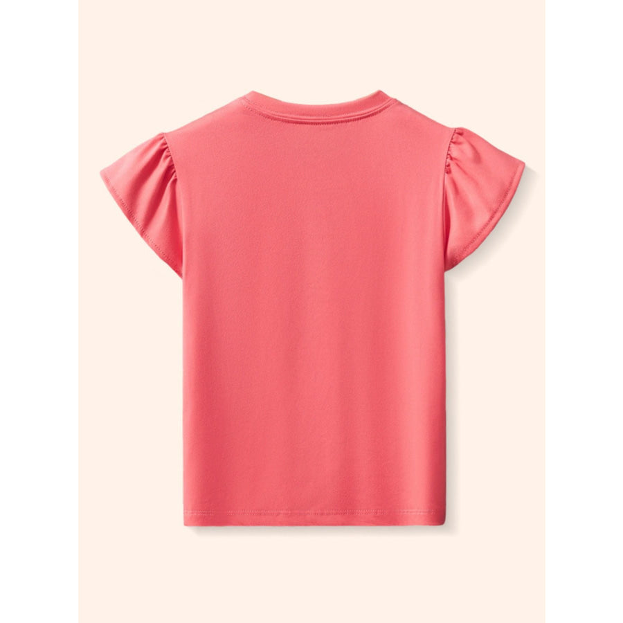 Children’s Cartoon Horse Graphic Ruffle Sleeve T-Shirt Apparel and Accessories