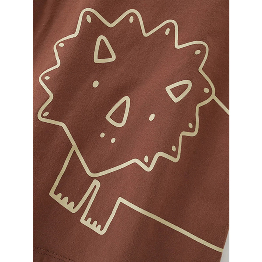 Children’s Cartoon Lion Round Neck T-Shirt Apparel and Accessories