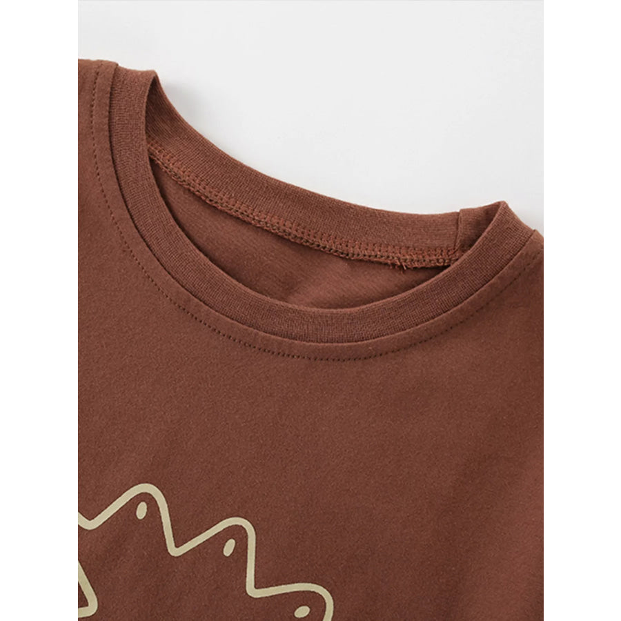 Children’s Cartoon Lion Round Neck T-Shirt Apparel and Accessories