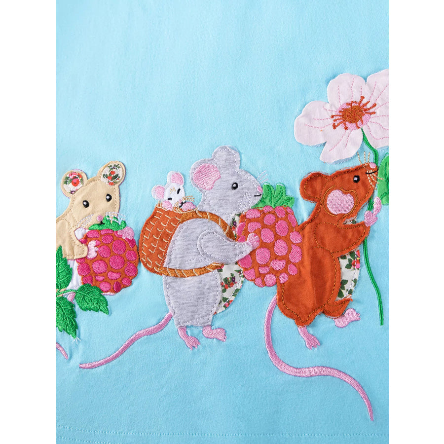 Children’s Cartoon Mouse Embroidered Casual Dress Apparel and Accessories