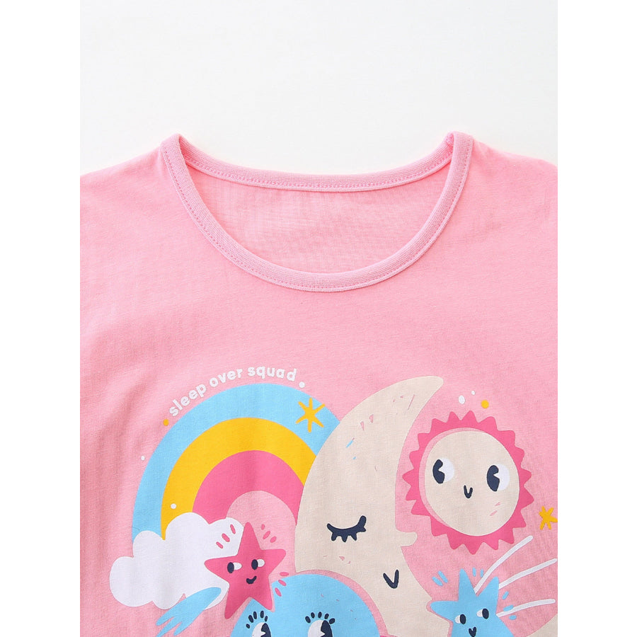 Children’s Cartoon Planet Short Sleeve T-Shirt Apparel and Accessories