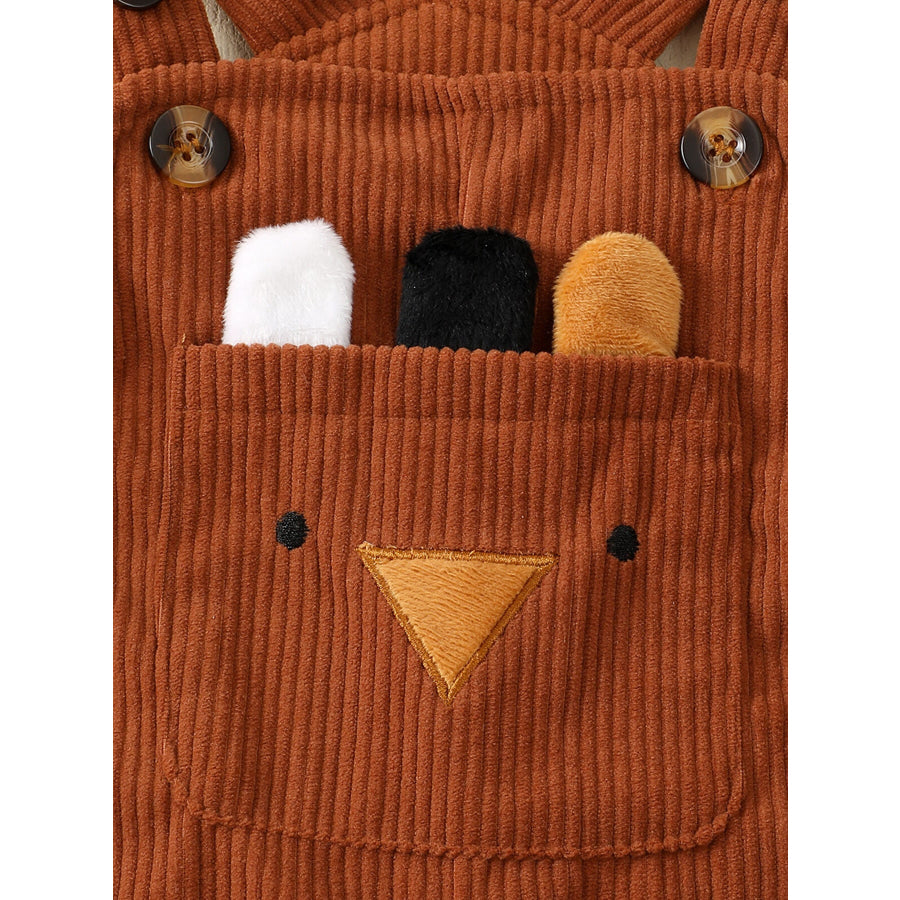 Children’s Cartoon Pocket Corduroy Overalls Apparel and Accessories