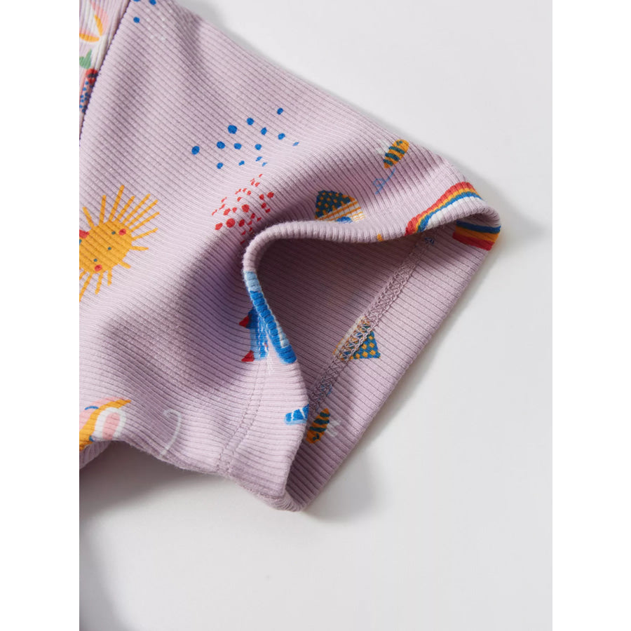 Children’s Cartoon Print Button Front Casual Dress Apparel and Accessories