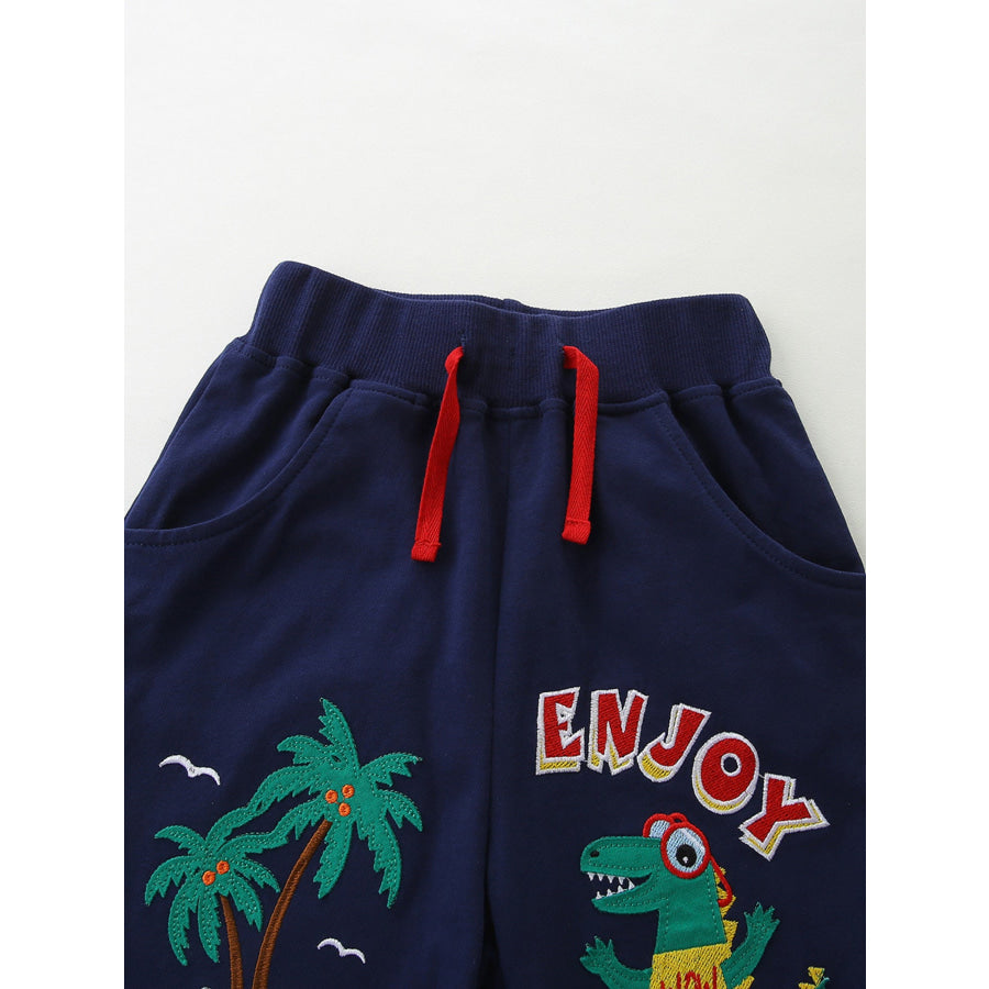 Children’s Cartoon Print Elastic Waist Casual Shorts Apparel and Accessories