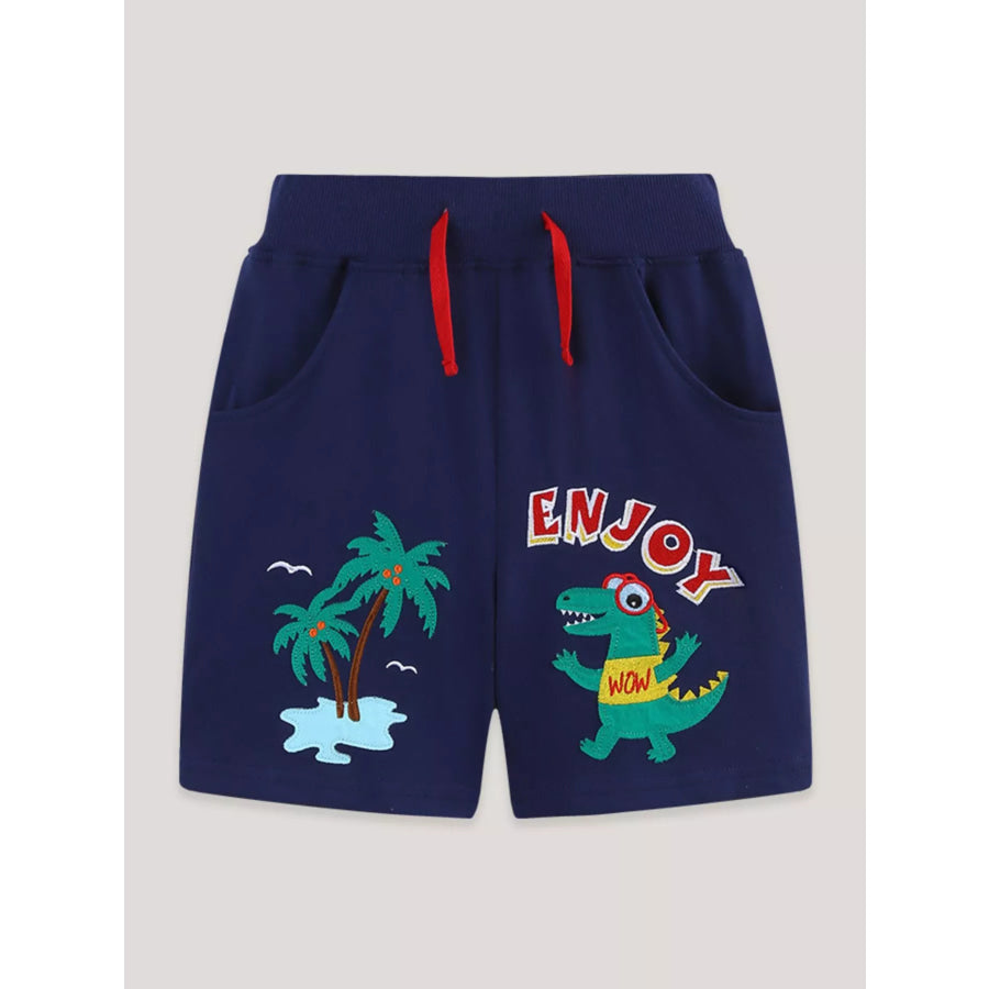 Children’s Cartoon Print Elastic Waist Casual Shorts Apparel and Accessories
