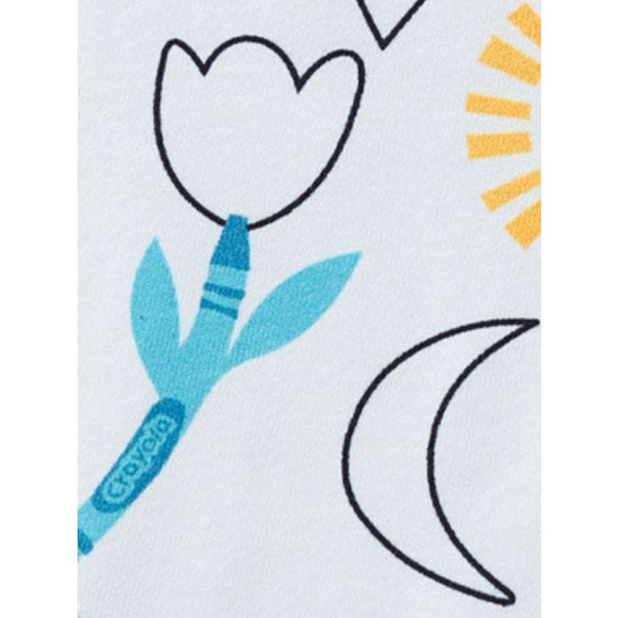 Children’s Cartoon Print Round Neck Tee and Shorts Set Apparel and Accessories
