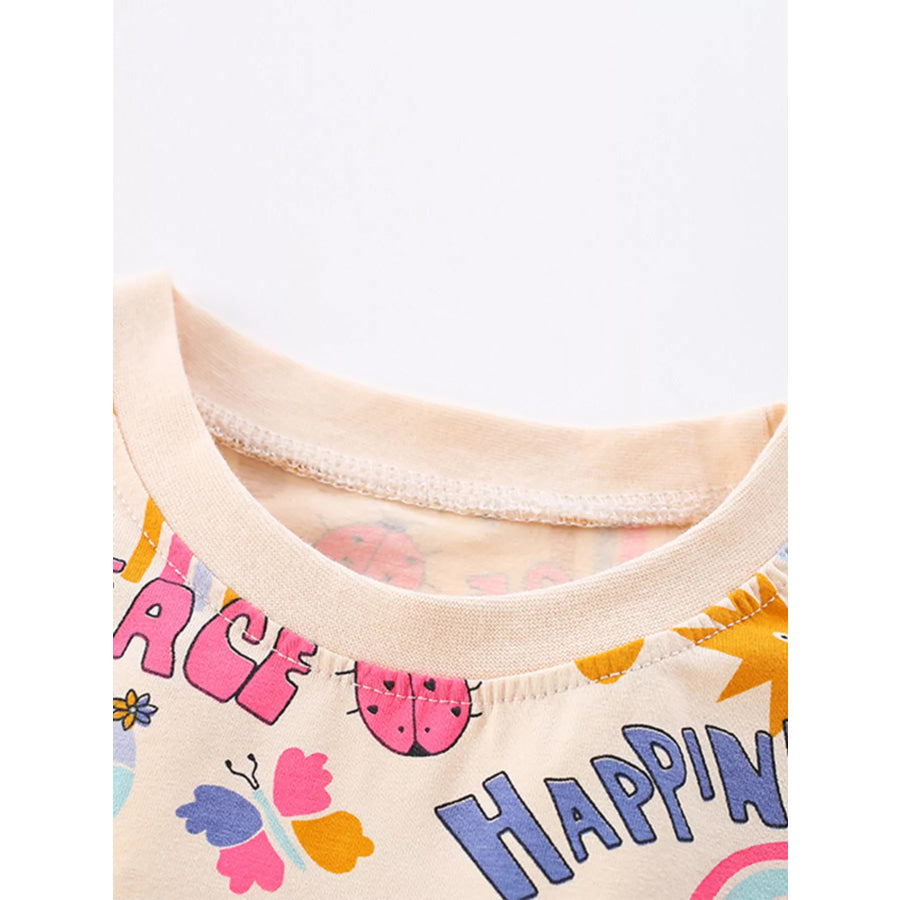 Children’s Cartoon Print Short Sleeve Casual Dress Apparel and Accessories