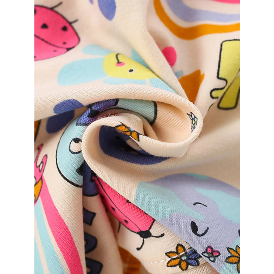 Children’s Cartoon Print Short Sleeve Casual Dress Apparel and Accessories