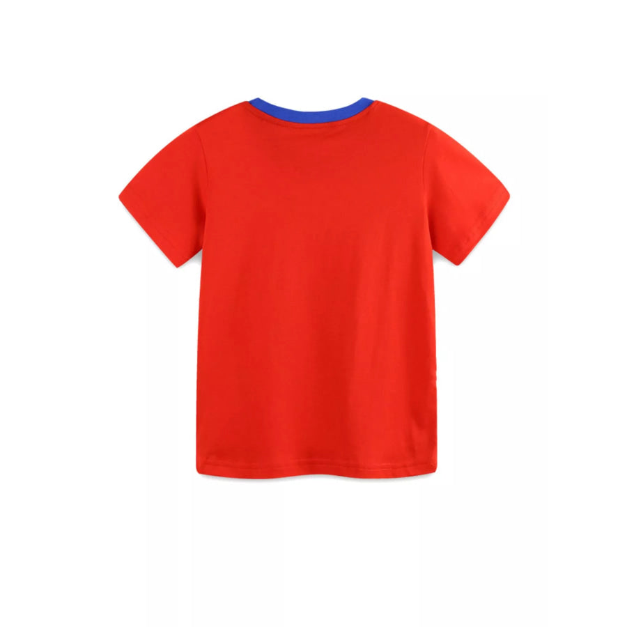 Children’s Cartoon Shark Print Crew Neck Short Sleeve T-Shirt Apparel and Accessories