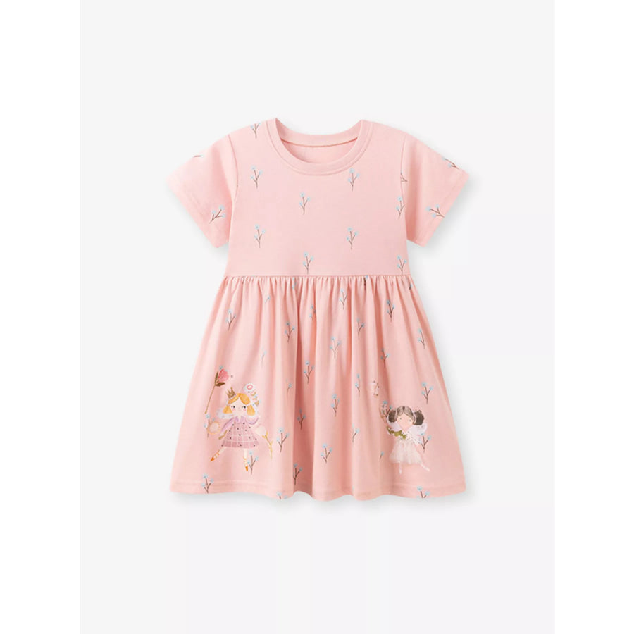 Children’s Cartoon Short Sleeve Casual Dress Apparel and Accessories