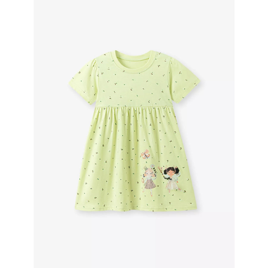 Children’s Cartoon Short Sleeve Casual Dress Apparel and Accessories