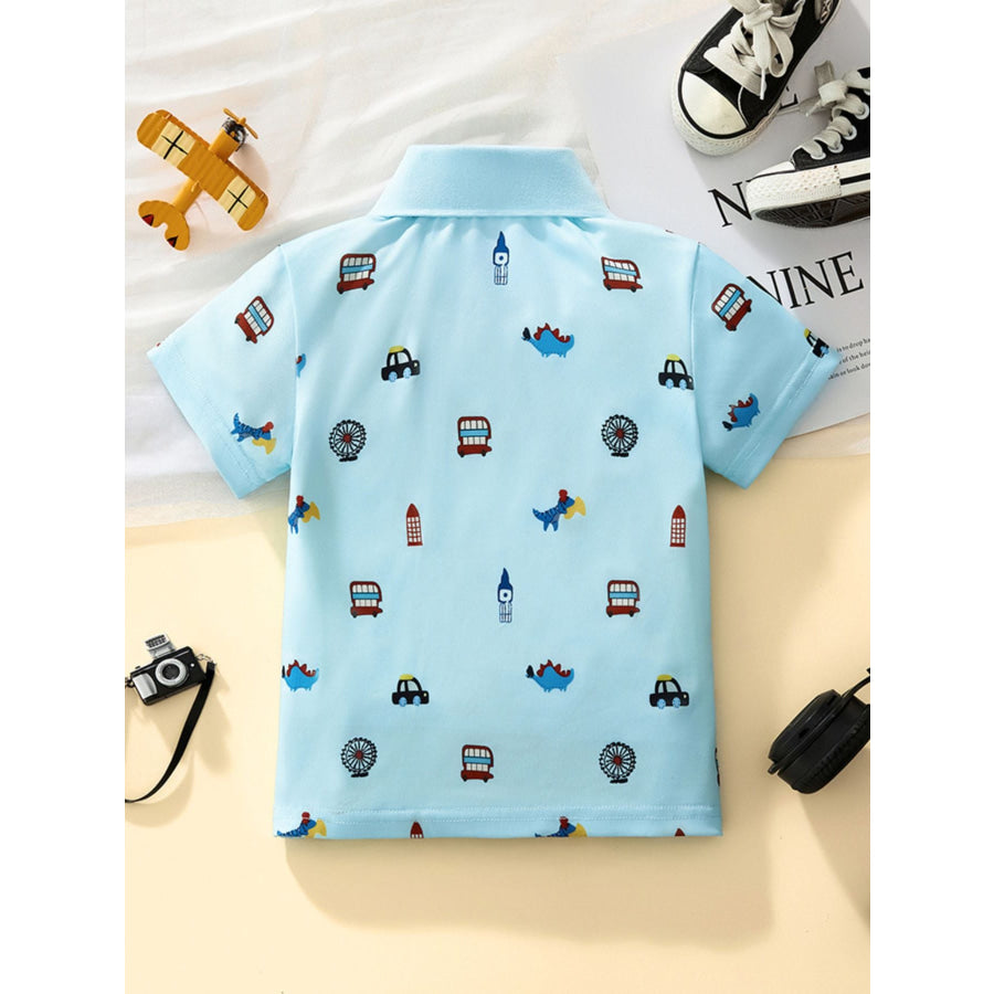 Children’s Cartoon Short Sleeve Polo Shirt Apparel and Accessories
