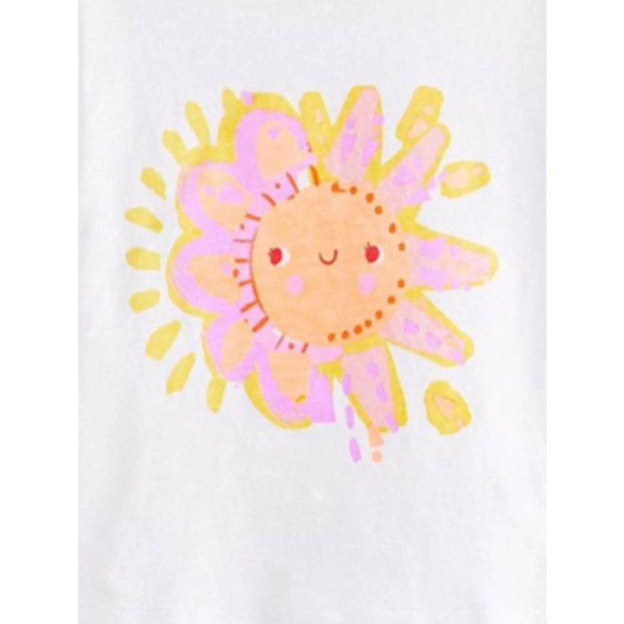 Children’s Cartoon Sun Short Sleeve T-Shirt Apparel and Accessories