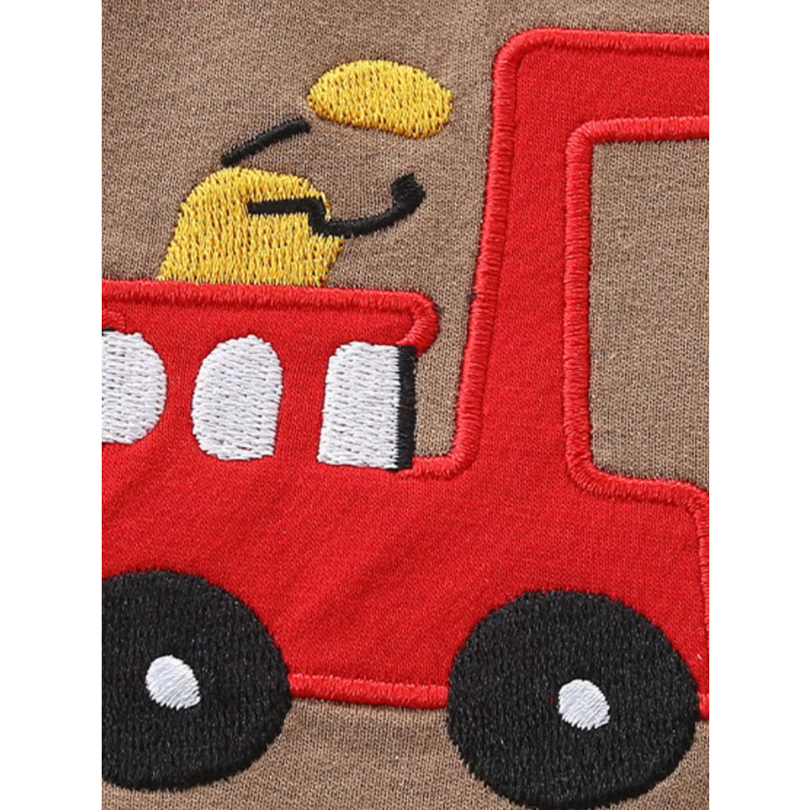Children’s Cartoon Vehicle Embroidered Drawstring Shorts Apparel and Accessories
