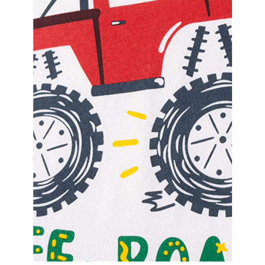 Children’s Cartoon Vehicle Graphic Raglan Sleeve T-Shirts Apparel and Accessories