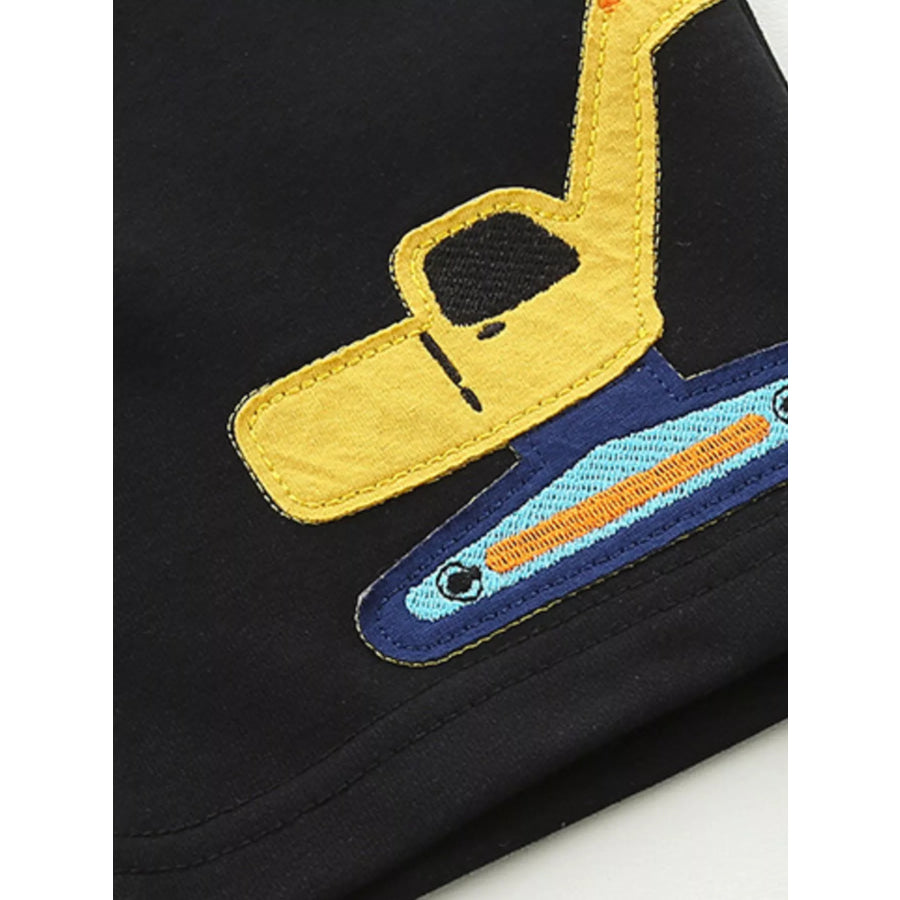 Children’s Cartoon Vehicle Print Casual Shorts Apparel and Accessories