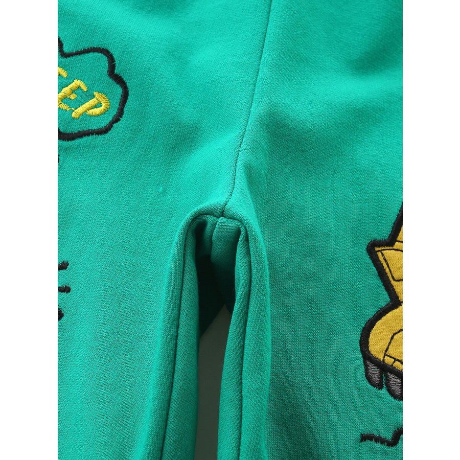 Children’s Cartoon Vehicle Print Casual Shorts Apparel and Accessories