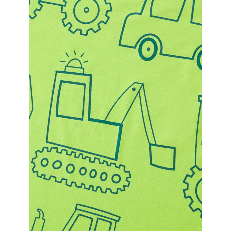 Children’s Cartoon Vehicle Print Crew Neck Short Sleeve T-Shirt Apparel and Accessories