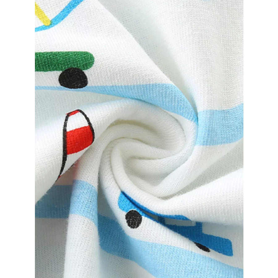 Children’s Cartoon Vehicle Print Sleeveless Top & Shorts Set Apparel and Accessories