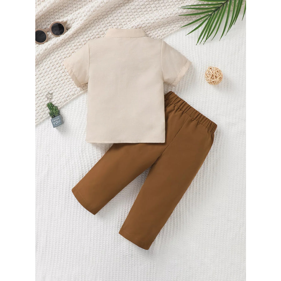 Children’s Casual Button Up Shirt & Pants Set Apparel and Accessories