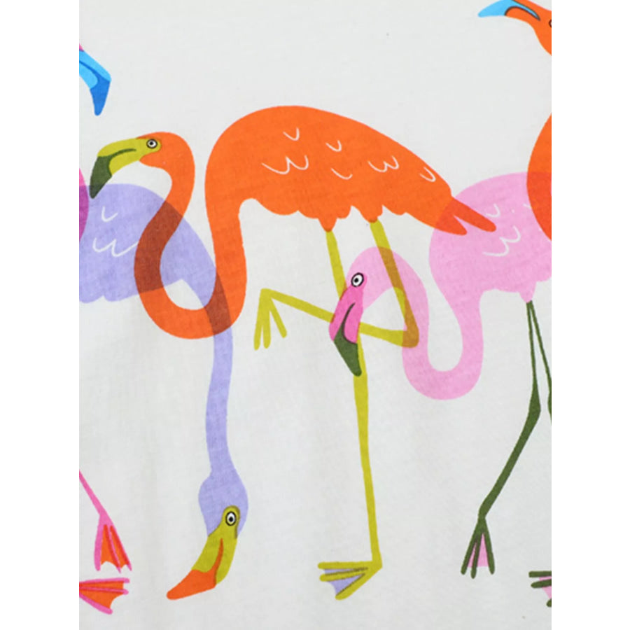 Children’s Casual Flamingo Round Neck T-Shirt Apparel and Accessories