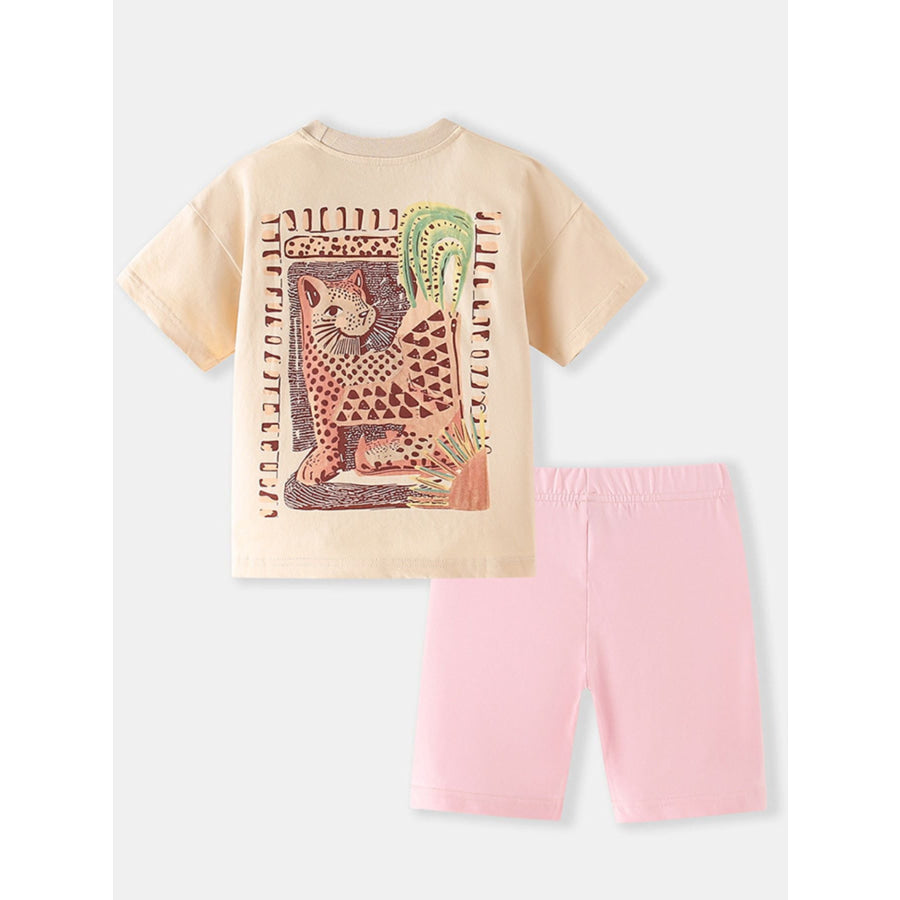 Children’s Casual Graphic Tee & Biker Shorts Set Apparel and Accessories
