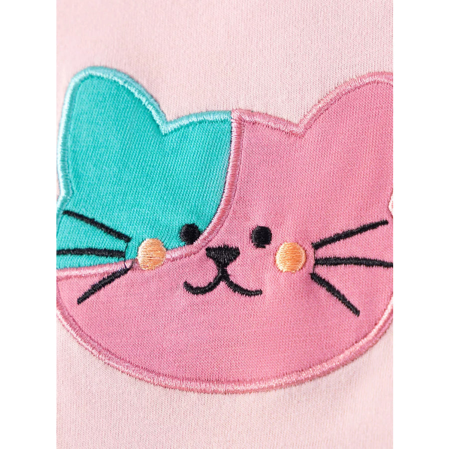 Children’s Cat Embroidered Floral Tulle Dress Apparel and Accessories